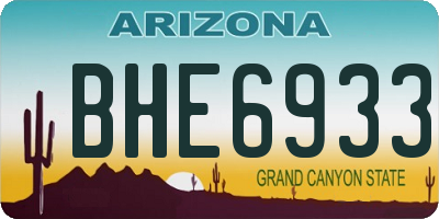 AZ license plate BHE6933