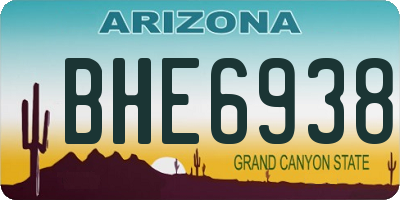 AZ license plate BHE6938