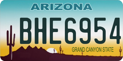 AZ license plate BHE6954