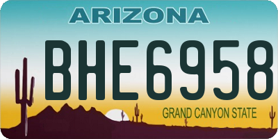 AZ license plate BHE6958