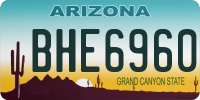 AZ license plate BHE6960