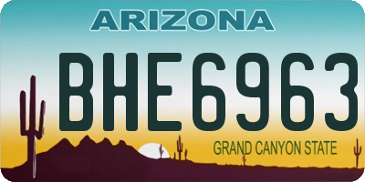 AZ license plate BHE6963