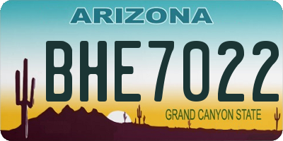AZ license plate BHE7022