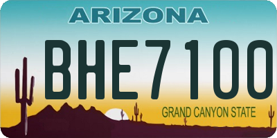 AZ license plate BHE7100