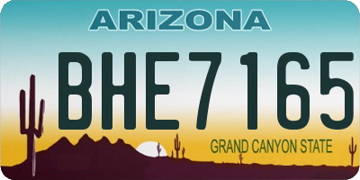 AZ license plate BHE7165