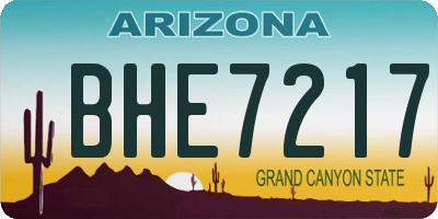 AZ license plate BHE7217
