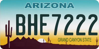 AZ license plate BHE7222