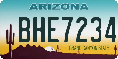 AZ license plate BHE7234