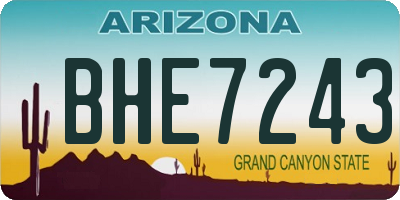 AZ license plate BHE7243