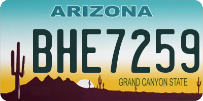 AZ license plate BHE7259