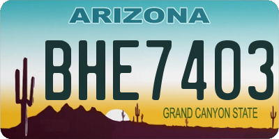 AZ license plate BHE7403