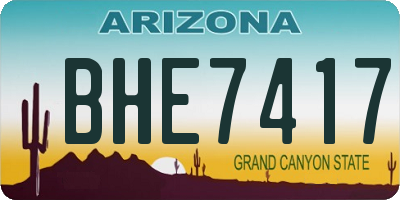 AZ license plate BHE7417