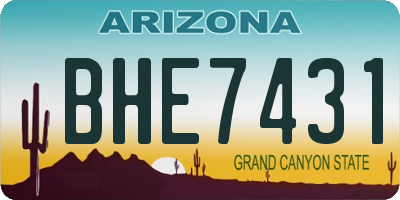 AZ license plate BHE7431