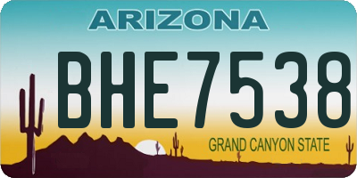 AZ license plate BHE7538