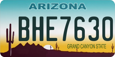 AZ license plate BHE7630