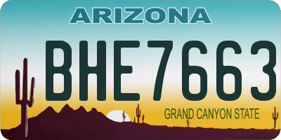 AZ license plate BHE7663