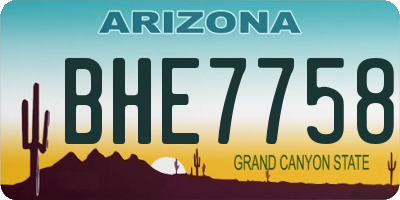 AZ license plate BHE7758