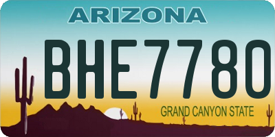 AZ license plate BHE7780