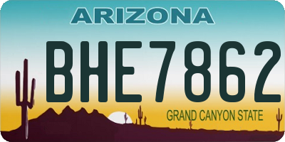 AZ license plate BHE7862