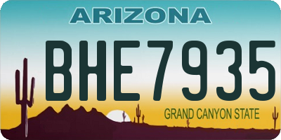 AZ license plate BHE7935