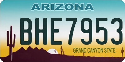 AZ license plate BHE7953
