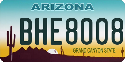 AZ license plate BHE8008