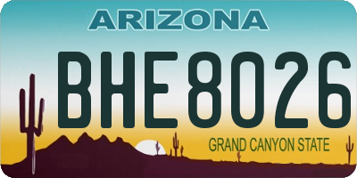 AZ license plate BHE8026