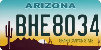 AZ license plate BHE8034