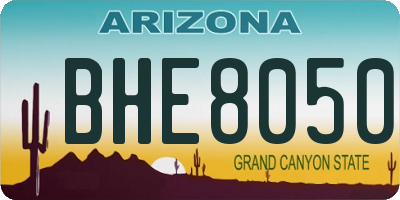 AZ license plate BHE8050
