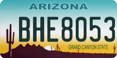 AZ license plate BHE8053