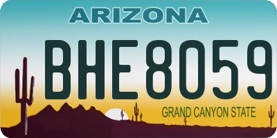 AZ license plate BHE8059