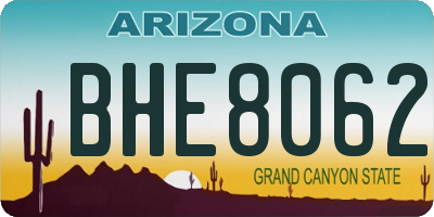 AZ license plate BHE8062