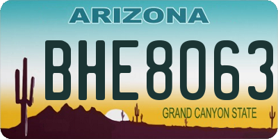 AZ license plate BHE8063