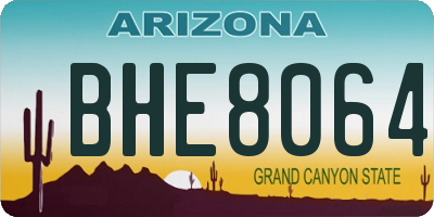 AZ license plate BHE8064