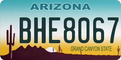 AZ license plate BHE8067