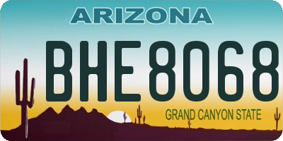 AZ license plate BHE8068