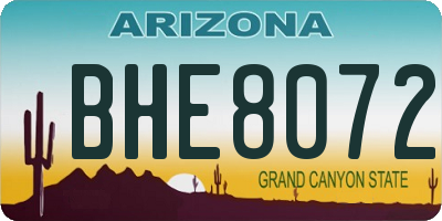 AZ license plate BHE8072