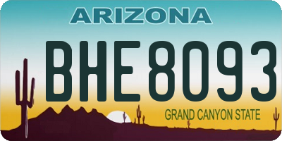 AZ license plate BHE8093