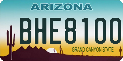 AZ license plate BHE8100
