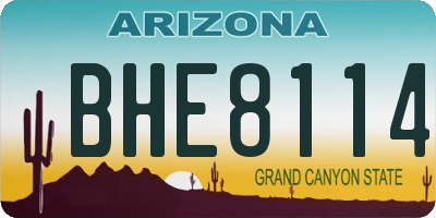AZ license plate BHE8114
