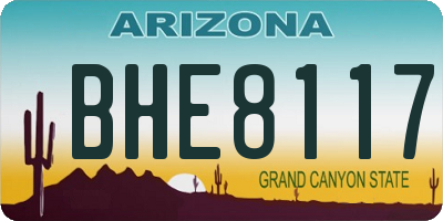 AZ license plate BHE8117