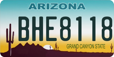 AZ license plate BHE8118