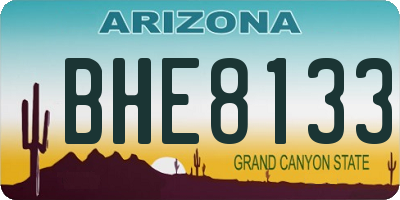 AZ license plate BHE8133
