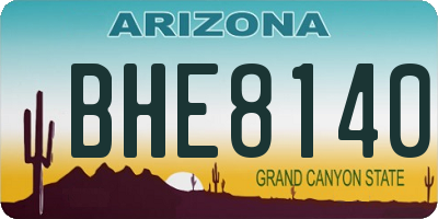 AZ license plate BHE8140