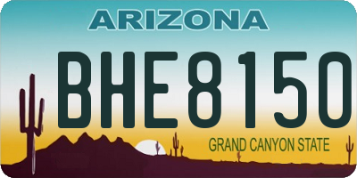 AZ license plate BHE8150