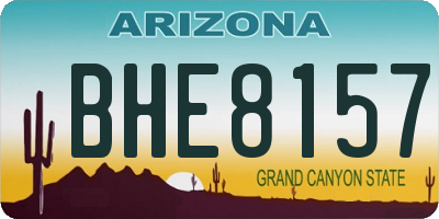 AZ license plate BHE8157