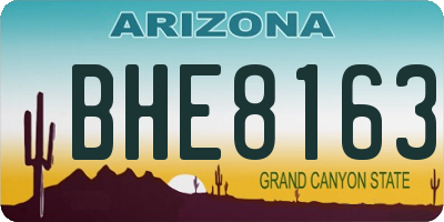 AZ license plate BHE8163