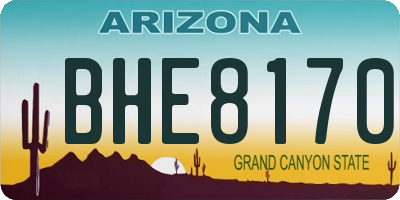 AZ license plate BHE8170