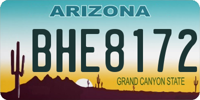 AZ license plate BHE8172