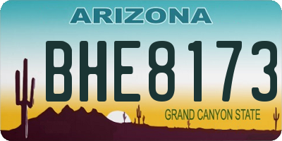 AZ license plate BHE8173